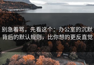 别急着骂，先看这个：办公室的沉默背后的默认规则，比你想的更反直觉