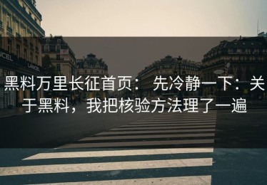 黑料万里长征首页： 先冷静一下：关于黑料，我把核验方法理了一遍