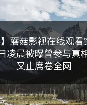 【爆料】蘑菇影视在线观看突发：网红在今日凌晨被曝曾参与真相，欲言又止席卷全网