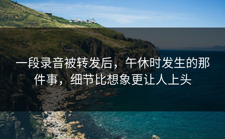 一段录音被转发后，午休时发生的那件事，细节比想象更让人上头